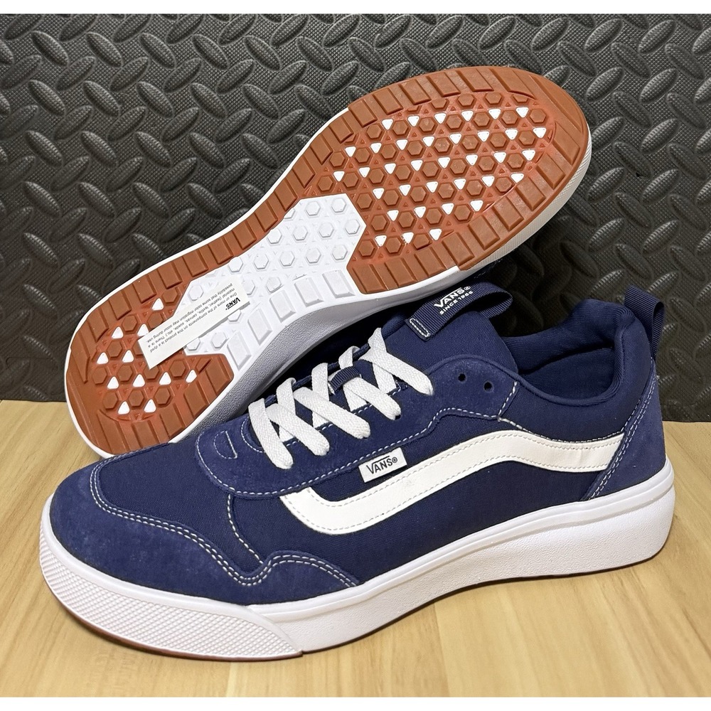 Vans Range EXP Shoes  Deep Twilight Blue Suede Canvas Sneakers Mens Size 13 NEW